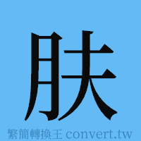 肤的簡體字寫法·字形